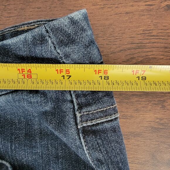 Maurices Denim Jean Mini Skirt Tulip Flare Dark Sz 16 Western Cowgirl Country - Picture 6 of 9